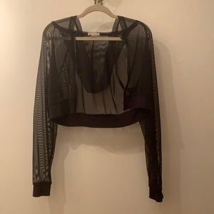 Forever 21 Women’s Black Active Sheer Mesh Hoodie